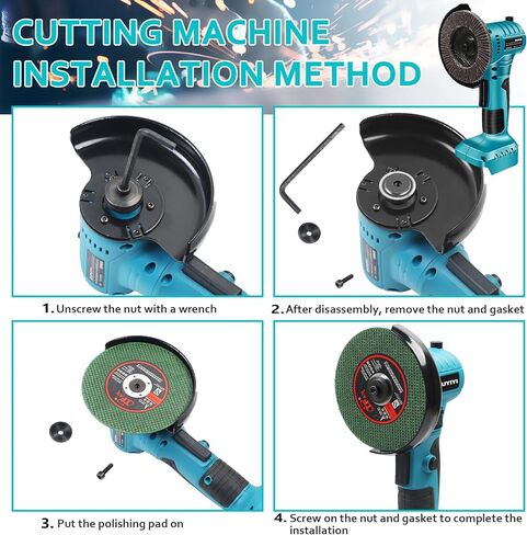 طاحونة الزاوية اللاسلكية لبطارية Makita 18V ، أداة طاحونة الطاقة 16000 دورة في الدقيقة ، طاحونة كهربائية مع عجلة قطع 4 بوصات لقطع الخشب المعدني ، الشحنة ، التلميع (أداة فقط) in Kuwait