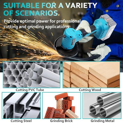 طاحونة الزاوية اللاسلكية لبطارية Makita 18V ، أداة طاحونة الطاقة 16000 دورة في الدقيقة ، طاحونة كهربائية مع عجلة قطع 4 بوصات لقطع الخشب المعدني ، الشحنة ، التلميع (أداة فقط) in Kuwait