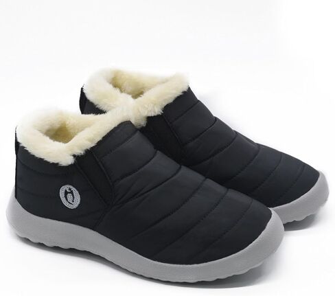 Winter Boots for Women Lightweight Comfortable Plush Waterproof Stylish Solid Color Ladies Ankle Shoes in Saudi Arabia