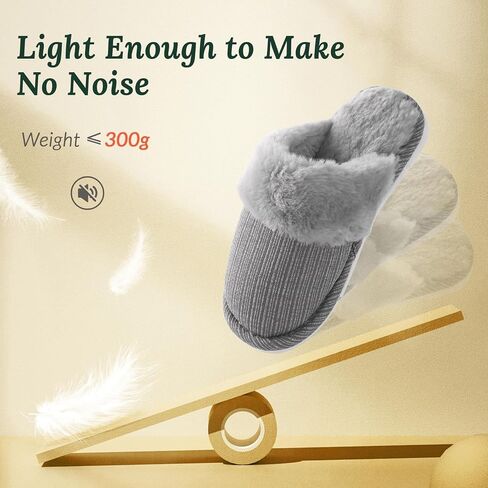 HUXMEYSON Slippers for Women Fuzzy Warm Memory Foam Womens Slippers, Cozy House Slippers Indoor Outdoor with Plush Lining & Non-Slip Sole in Saudi Arabia
