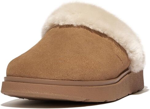FitFlop Women's Gen-ff Shearling-Collar Suede Slippers in Saudi Arabia