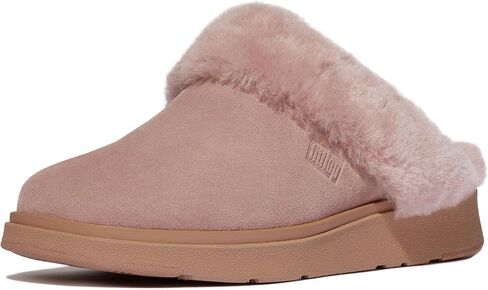 FitFlop Women's Gen-ff Shearling-Collar Suede Slippers in Saudi Arabia