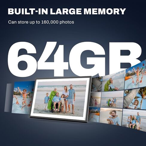Frameo 16 Inch FHD Large Digital Picture Frame WiFi with Bluetooth Speaker, 64GB Extra Large Electronic Photo Frame Touchscreen, Instantly Share Photos/Videos via App & Email Gift for Mom Christmas in Saudi Arabia