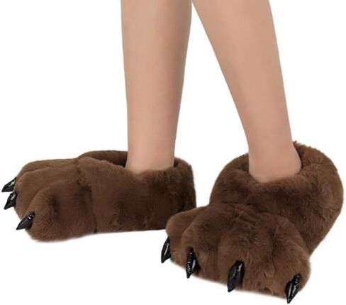 QinRuan Monster Paw Slippers, Fuzzy Animal Claw Comfortable Warm Plush Bear Paw Shoes in Saudi Arabia