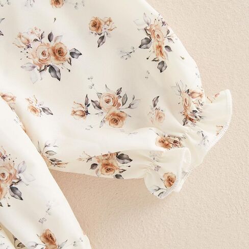 Sasaerucure Spring Infant Baby Girl Long Sleeve Romper Floral Bodysuit Headband Fall Winter Clothes in Saudi Arabia