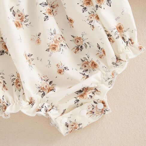 Sasaerucure Spring Infant Baby Girl Long Sleeve Romper Floral Bodysuit Headband Fall Winter Clothes in Saudi Arabia