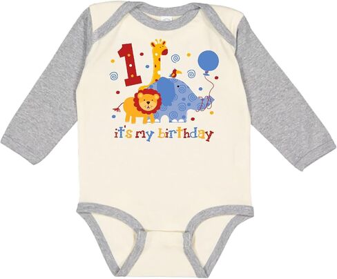 inktastic Safari 1st Birthday Long Sleeve Creeper in Kuwait