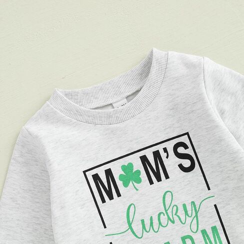 Karuedoo Toddler Baby Boy St Patricks Day Outfit Mom's Charm Luck Sweeve Sweetshirs و Pants Set 2Pcs Spring Cloths in Kuwait