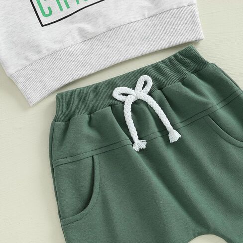 Karuedoo Toddler Baby Boy St Patricks Day Outfit Mom's Charm Luck Sweeve Sweetshirs و Pants Set 2Pcs Spring Cloths in Kuwait