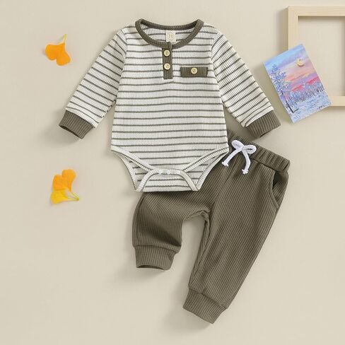 Baby Boy Outfits Newborn Boy Clothes Knitted Long Sleeve Romper Bodysuit Cute Infant Pants Set Fall Winter Clothing in Saudi Arabia