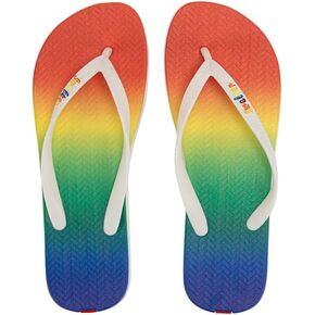 Swalker Man & Women's Flip Flop Sandal Rainbow print in Recyclable Rubber Sole with Non-Slip Pattern & Bouncy Footbed
