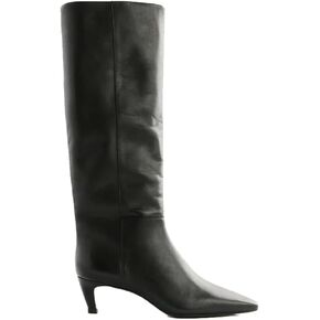 Women's Leopard Print Knee High Boots Square Toe Kitten Heel Pull-on Tall Boots Fashion Fall Boot