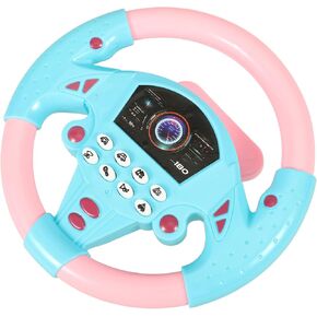 TOYANDONA Steering Wheel Toy for Kids Toy Steering Wheel Simulated Driving Controller Electric Early Learning Educational Toy Pretend Driving Seat for Children Boys and Girls Steering Wheel Toys