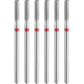 HARFINGTON 6pcs 200-230 Grits Diamond Grinding Bit 2.3mm Cylinder Head 2.35mm Shank 10mm Length Stone Sanding Drill Bits Rotary Tool for Ceramic Glass Nails Grinding Polishing