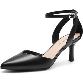 DREAM PAIRS Pointed Closed Toe Kitten Heels Stiletto Ankle Strap Women's Pumps Shoes for Women Wedding Party Dress Sandals