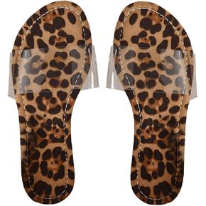Verdusa Women's Clear Sandals Transparent Single Band Open Toe Flat Sandals