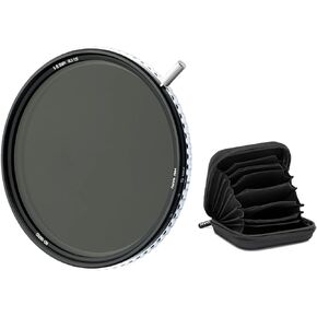 NiSi 77mm True Color ND-Vario Pro Nano 1-5 Stops Variable ND Filter Bundle with Hard-Shell Filter Case (Fits 8 Filters up to 95mm) (2 Items)