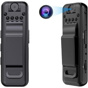 Portable Video Recorder, Mini Body Camera Video Recorder, Back Clip Pocket Camera, Infrared Night Vision, Small Camera for Home Outdoor Office Meeting Business Sports