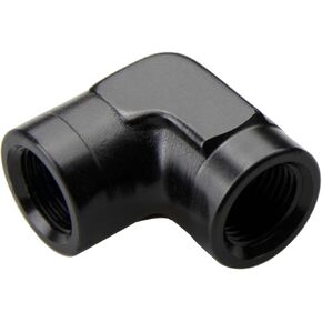 Aluminum 90 Degree 1/8" 1/8 inch NPT Female to Female Elbow Coupler Union Hose Fitting Adapter Black