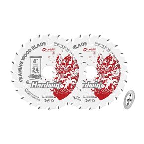 4'' 24 Teeth Circular Saw Blade for Wood Cutting - 2-Piece Set, Ideal for Plywood, Hardwood, OSB, and More