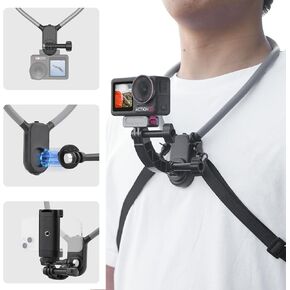 POV Neck Mount for GoPro, Camera Necklace Holder Magnetic with Phone Clip for DJI OSMO Action 5 Pro 4 3, Pocket 3, for Insta360 X4 X3 ACE PRO, for iPhone Recording Accessories