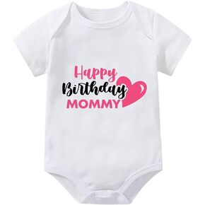 Happy Birthday Mommy Baby Clothes Short Sleeve Newborn Outfit Baby Romper For Birthday Boy Girl