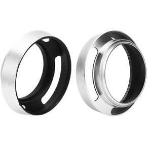 Metal Lens Hood 2Pcs Aluminium Alloy Hollow Out Lens Hood 46 Mm for Leica Camera Silver