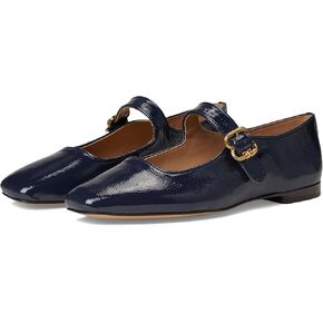 Sam Edelman Women's Michaela Mary Jane Flat, Midnight Blue Patent Leather, 10