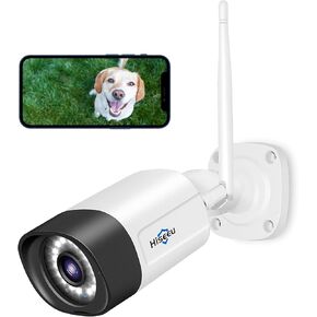 Hiseeu 2K Wireless Pro Security Camera Wireless Outdoor, 2-Way Audio, 3MP Surveillance Cameras, IP66 Waterproof, 2.4Ghz & 5Ghz, Motion Detection, SD Storage, Compatible with System, Work with Alexa