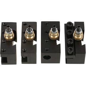 4pcs Mini Lathe Quick Change Tool, Tool Post Holder Kit, Aluminum Alloy Post Holder Kit, CNC Boring Blade Turning Facing Holder Set for Mini Lathes