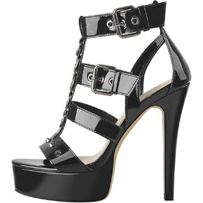Verisson Women's Open Toe Toe Stud Stiletto Heels T-Strappy Platform High Heels Form