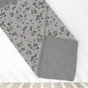 Fishing Baby Blanket for Boy with Dotted Backing Double Layer Fishing Lovers Gift Soft Swaddle Receiving Blanket for Infant Newborn Toddler Nursery Bed Blanket Stroller Crib Blankets 30x40
