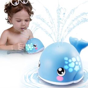 Baby Bath Toy Whale Sprinkler, Color-Changing Light-Up Water Toy, 4 Modes, IPX7 Waterproof, 120 Min Fun with 3 AAA Batteries, Vibrant Lights, Gift for Babies & Toddlers 6M+