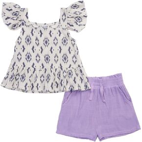 Splendid Baby Girl's Standard, Ash Navy Ikat