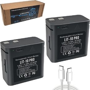 LIT-10 PRO 2-Pack Rechargeable Battery Compatible with Hunting Camera SPYPOINT Cellular Trail Cameras Link-Micro, LM2, Cell-Link, Link-Micro-S-LTE 3.8V/10500MAH
