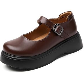 Mary Jane Shoes Women Chunky Ladies Flats Comfortable Low Heels Platform Mary Janes for Women Dressy Pumps Casual Work Shoes