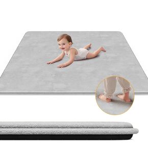 Extra Large Baby Play Mat 50" x50", Playpen Mat for Floor, Extra Thickness Baby Mat for Floor, 100% Memory Foam, 100% Velvet Fabric - Soft & Supportive
