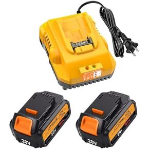 Upgraded 2Pack 20v Max Battery Replacement for Dewalt 6.0Ah Battery with DCB112 Battery Charger Station