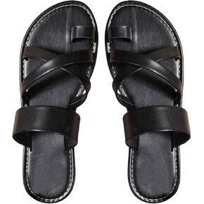 SweatyRocks Women's Criss Cross Strappy Sandals Open Toe Thong Sandals Beach Summer Slippers