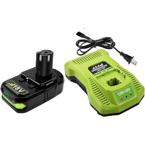 Upgraded 3.5Ah 18V Batteries & Charger Combo for Ryobi 18V Battery and P117 Charger, Cell9102 Compatible with Ryobi 18V ONE + P108 P107 P104 P105 P102 P103 Tools Charger