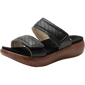 Alegria Womens Brayah Leather Slide Sandal