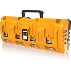 4-Port Battery Charger Replacement for Dewalt 12v 20v Max Lithium Battery Charger Station Work with Dewalt 20V Battery and Tools