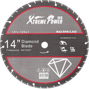 XtremepowerUS 14" Multi-Purpose Diamond Blade Metal Steel Iron Cut Off Saw Wheel Abrasive Fast Cutting Blade