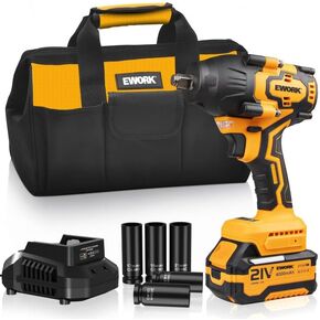 Cordless Impact Wrench 1/2 inch Compatible with Makita 18V Battery, 775 Ft-lbs High Torque, Brushless Motor 1/2 Impact Gun, Power Impact Wrenches with 4.0Ah Battery and Fast Charger