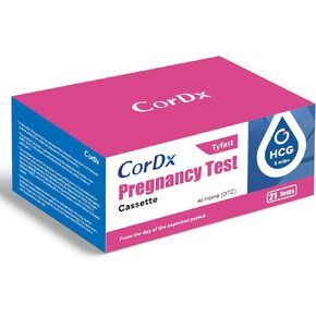CorDx Early Detection Pregnancy Test Kit, Urine Tests for Easy at Home hCG Level Testing, Tester for Pregnant Women, Clear, Fast and Reliable Result with Over 99% Accuracy, 21 Pack Cassettes