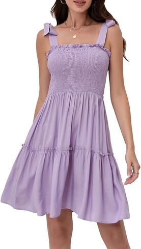 Timathous Women's Summer Spaghetti Strap Cover Up Strapless Dresses Ruffle Tube Top Beach Mini Dress in Saudi Arabia
