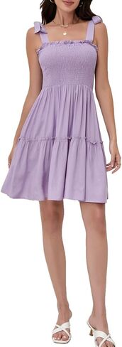 Timathous Women's Summer Spaghetti Strap Cover Up Strapless Dresses Ruffle Tube Top Beach Mini Dress in Saudi Arabia