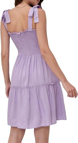 Timathous Women's Summer Spaghetti Strap Cover Up Strapless Dresses Ruffle Tube Top Beach Mini Dress in Saudi Arabia