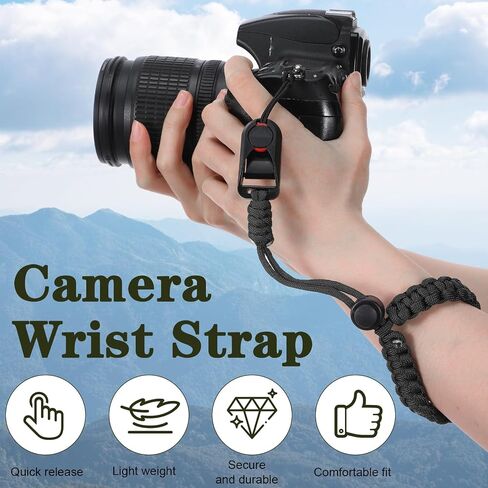 Camera Wrist Strap with Quick Release Buckle, Adjustable Nylon Camera Hand Strap Set for DSLR Mirrorless Camera in Saudi Arabia