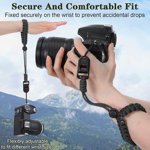 Camera Wrist Strap with Quick Release Buckle, Adjustable Nylon Camera Hand Strap Set for DSLR Mirrorless Camera in Saudi Arabia